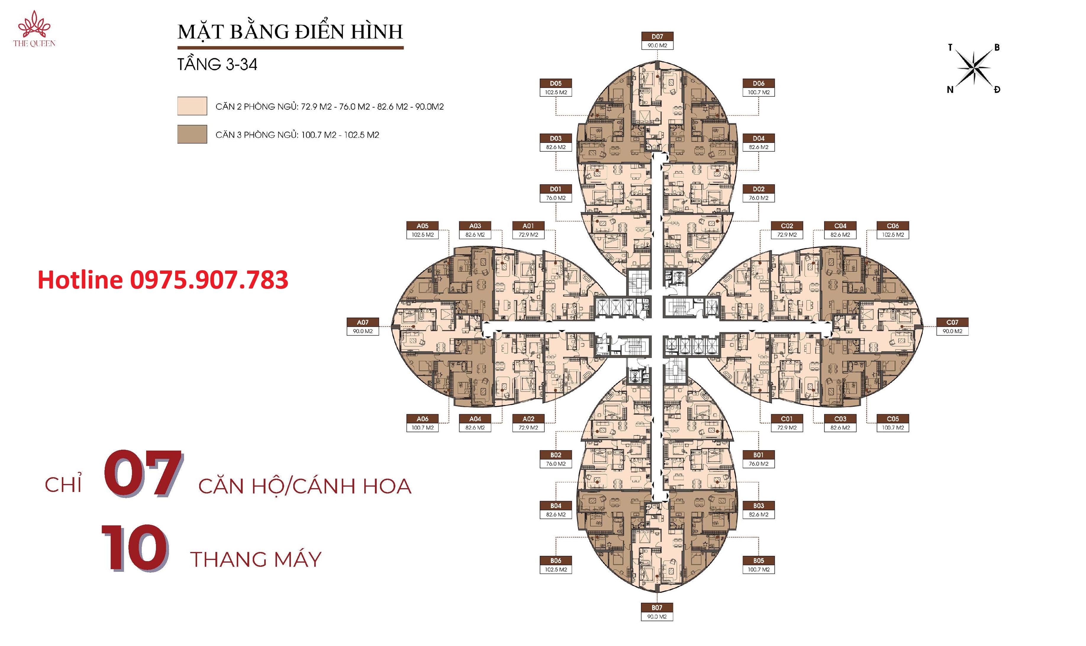 Mặt bằng chung ư dự án The Queen