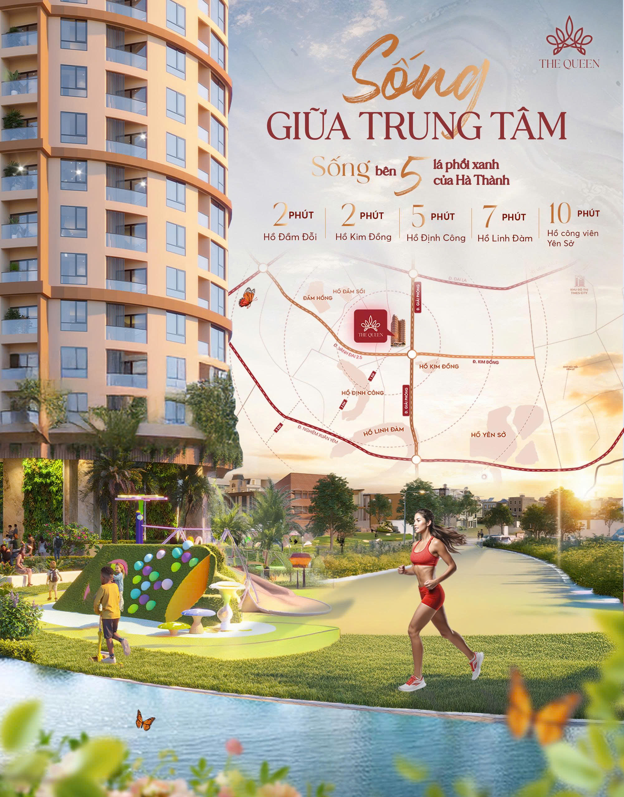 sống chất tạidự án chung cư the queen 360 giải phóng