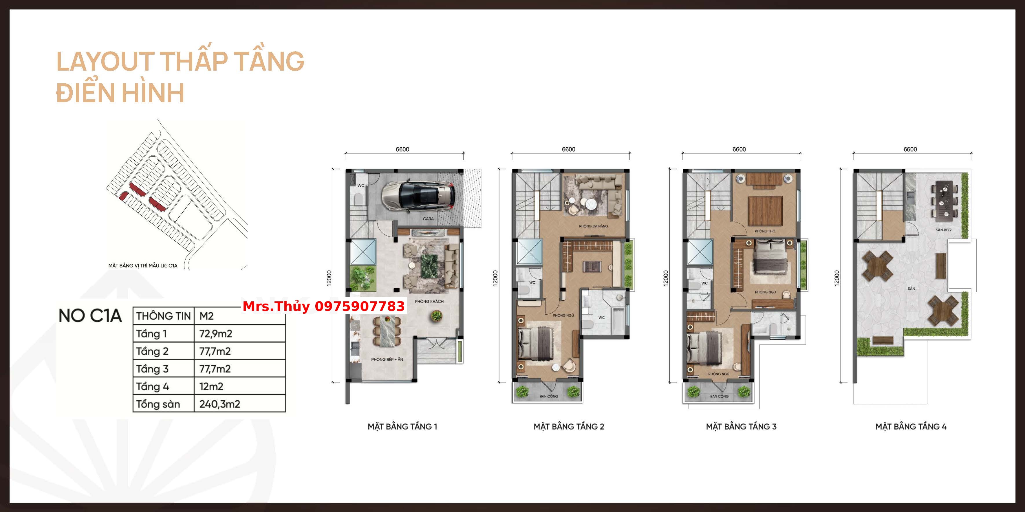 Mặt bằng thiết kế liền kề iconia lakeside - Mipec 54 Tố Hứu 1