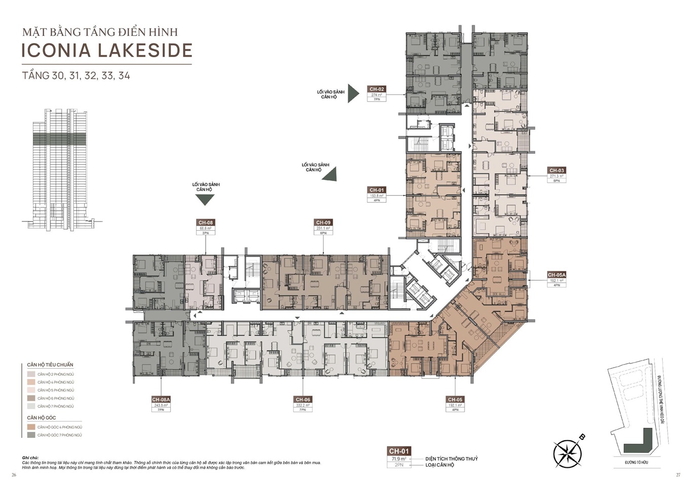 Mặt bằng tầng 30 - 31- 32- 33 -34 dự án inonia lakeside Mipec 54 Tố Hữu