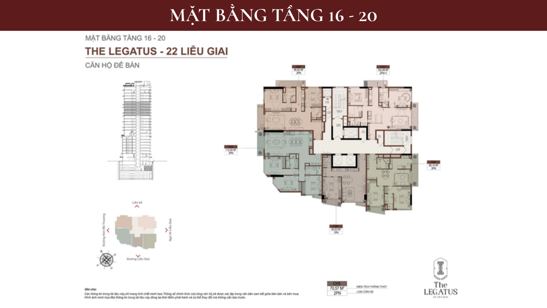 Mặt bằng tầng 16–20 The Legatus